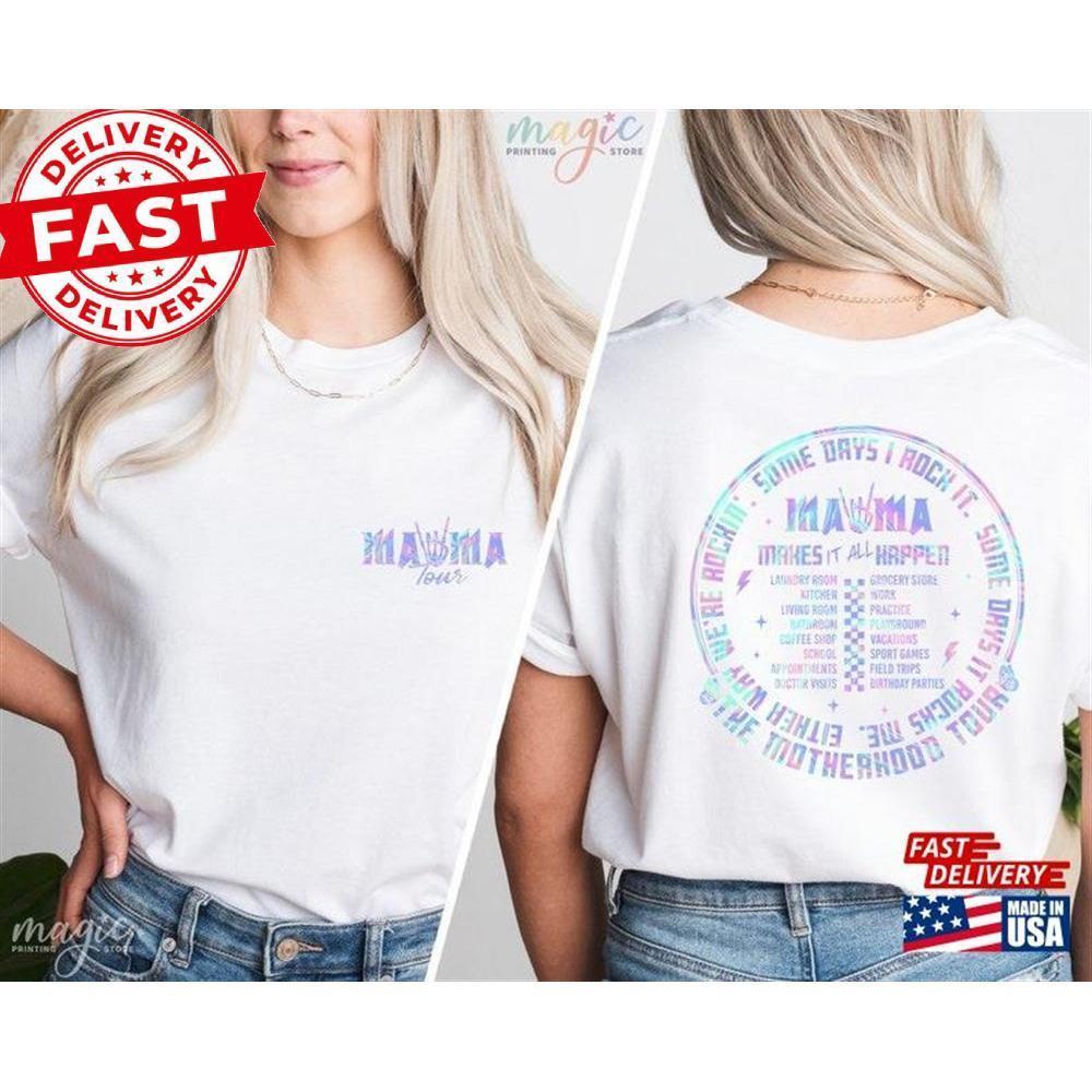 Mama Rock Tour Shirt Mom Life Tshirt Concert Tee And Roll 2 Sided Tshirt